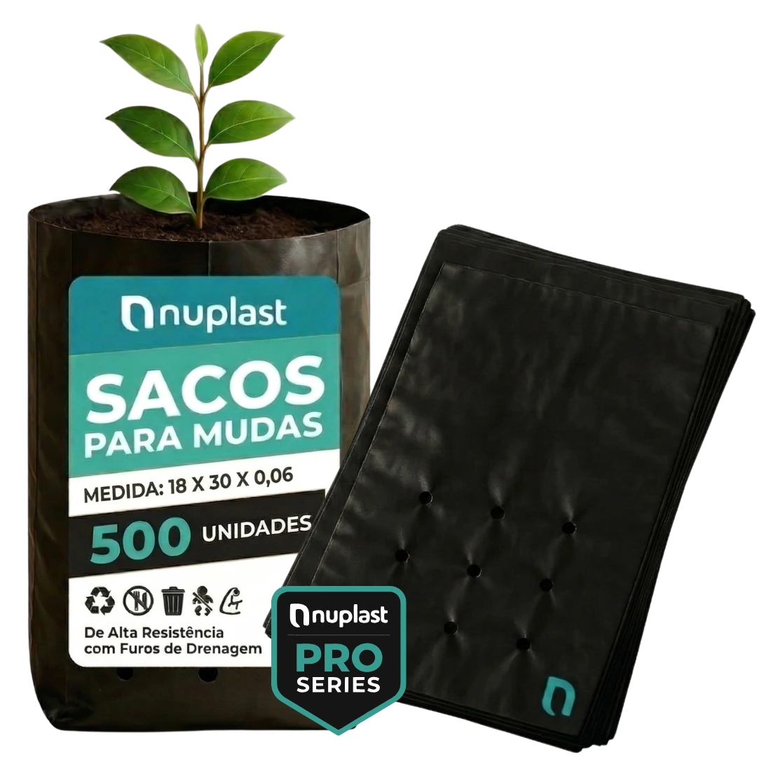 Saco para muda 18x30cm Nuplast - 500 unidades para reflorestamento, mudas de eucalipto, árvores nativas e projetos florestais